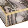 Brown and Gray Marble Glass 9" Wide Decorative Box