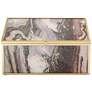 Brown and Gray Marble Glass 9" Wide Decorative Box
