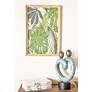 Brown and Green Leaf 25" High Wood Framed Wall Art Set of 2