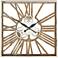 Brown and Silver 24" Square Wood Framed Wall Clock