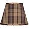 Brown and Tan Plaid Lamp Shade 10x18x13 (Spider)