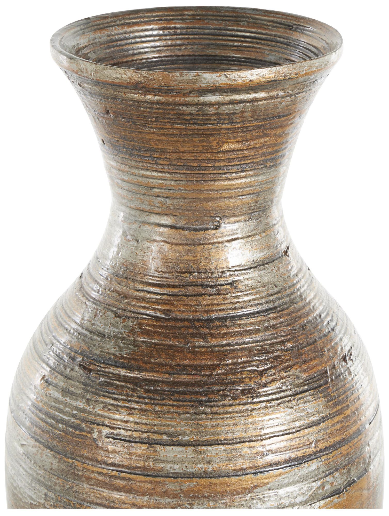 Image 4 Brown Bamboo Wood Bohemian Vase, 8" x 8" x 21" more views