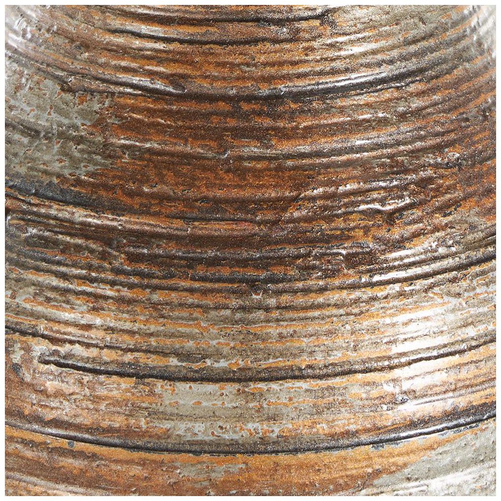 Brown Bamboo Wood Bohemian Vase, 8" x 8" x 21"