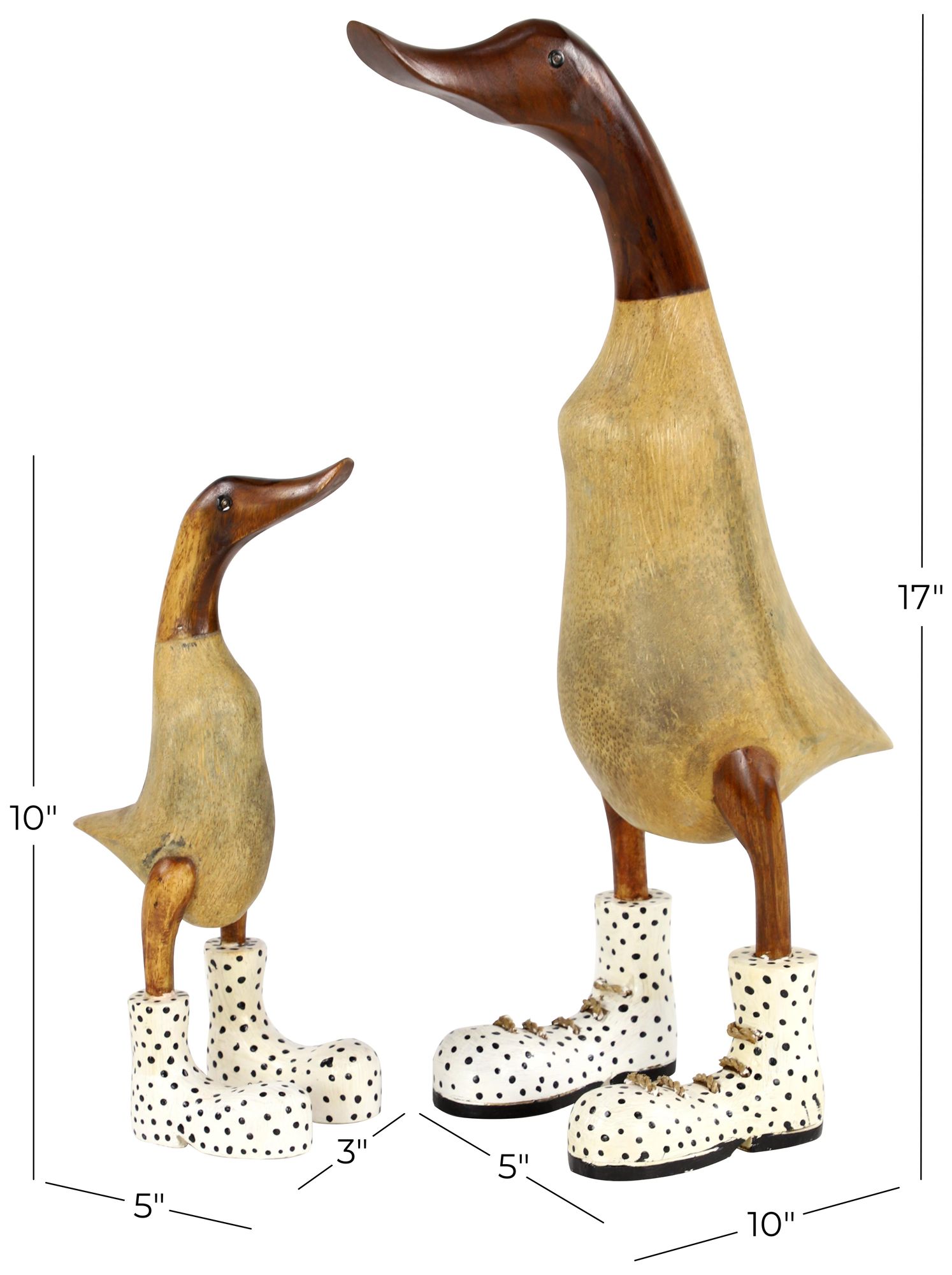 Image 7 Brown Bamboo Wood Farmhouse Sculpture, S/2 17", 11"H more views