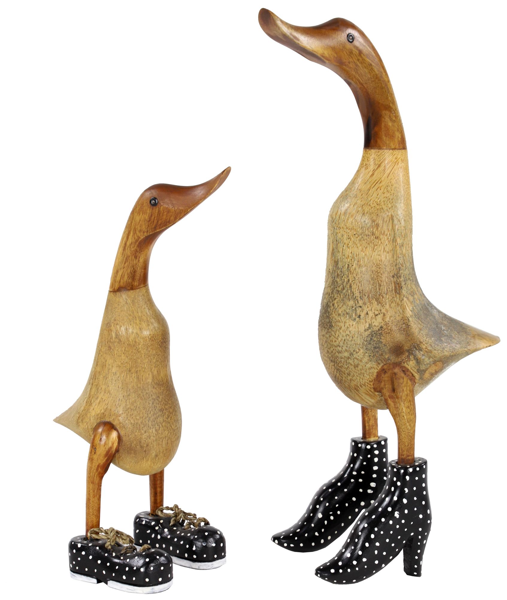 Image 2 Brown Bamboo Wood Farmhouse Sculpture, S/2 17", 12"H