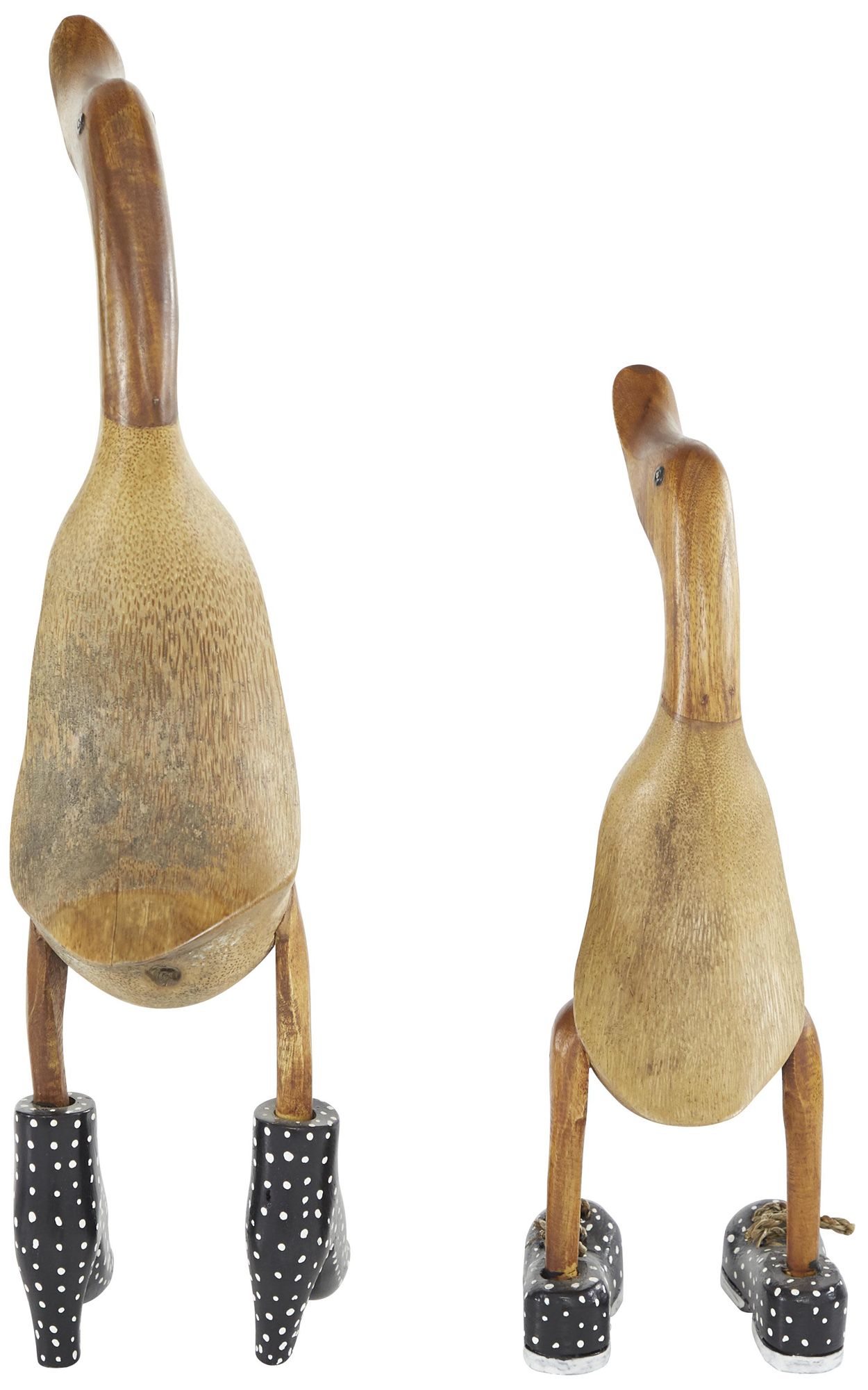 Image 4 Brown Bamboo Wood Farmhouse Sculpture, S/2 17", 12"H more views