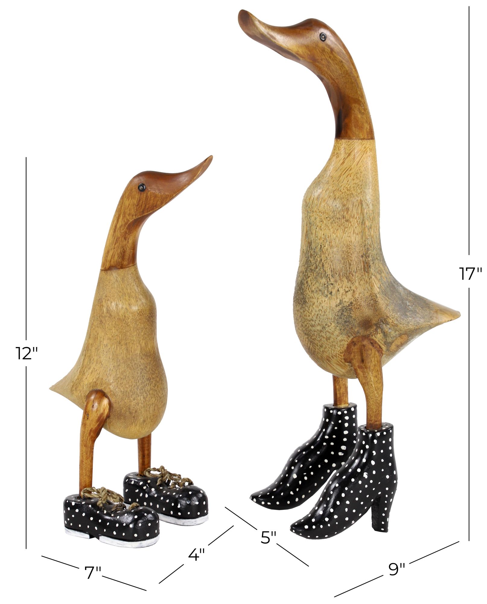 Image 6 Brown Bamboo Wood Farmhouse Sculpture, S/2 17", 12"H more views