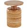 Brown Banana Leaf Traditional Accent Table, 16" x 16" x 20"