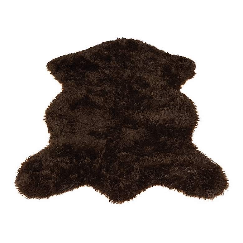 Image 1 Brown Bear 021 4&#39;7 inchx6&#39;7 inch Faux Fur Area Rug