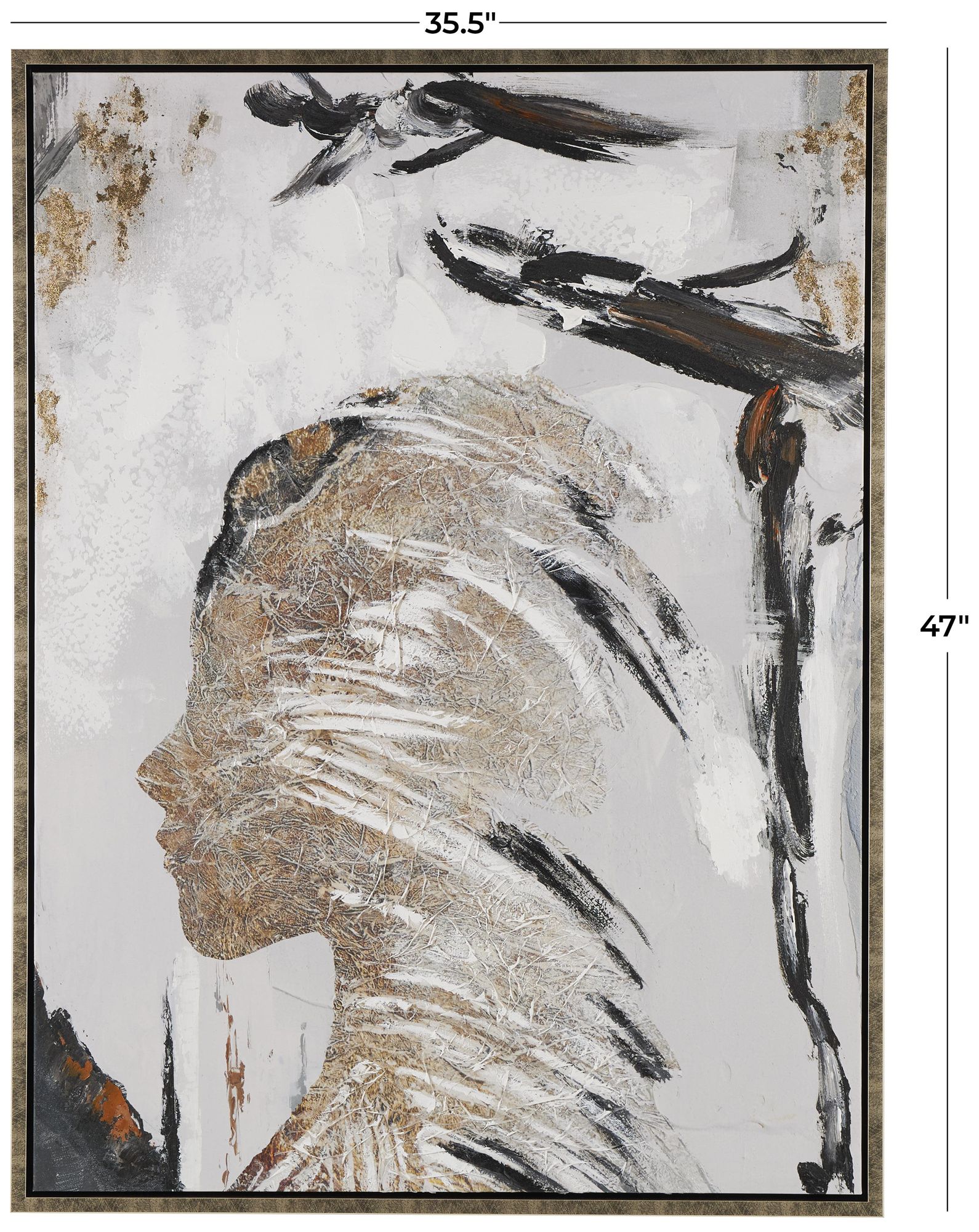 Image 7 Brown Canvas Eclectic Framed Wall Art, 36" x 2" x 47" more views