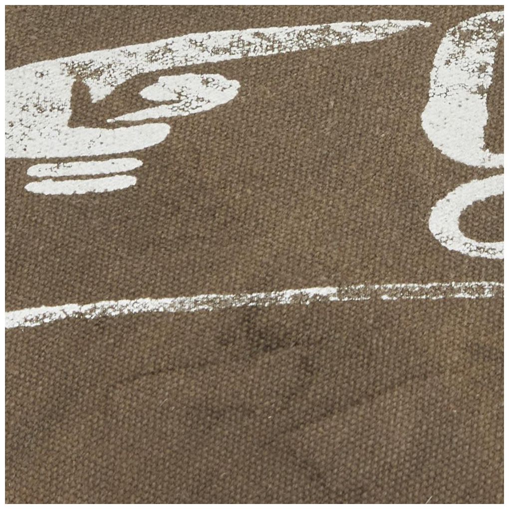 Brown Canvas Rustic Pouf, 17" x 17" x 19"