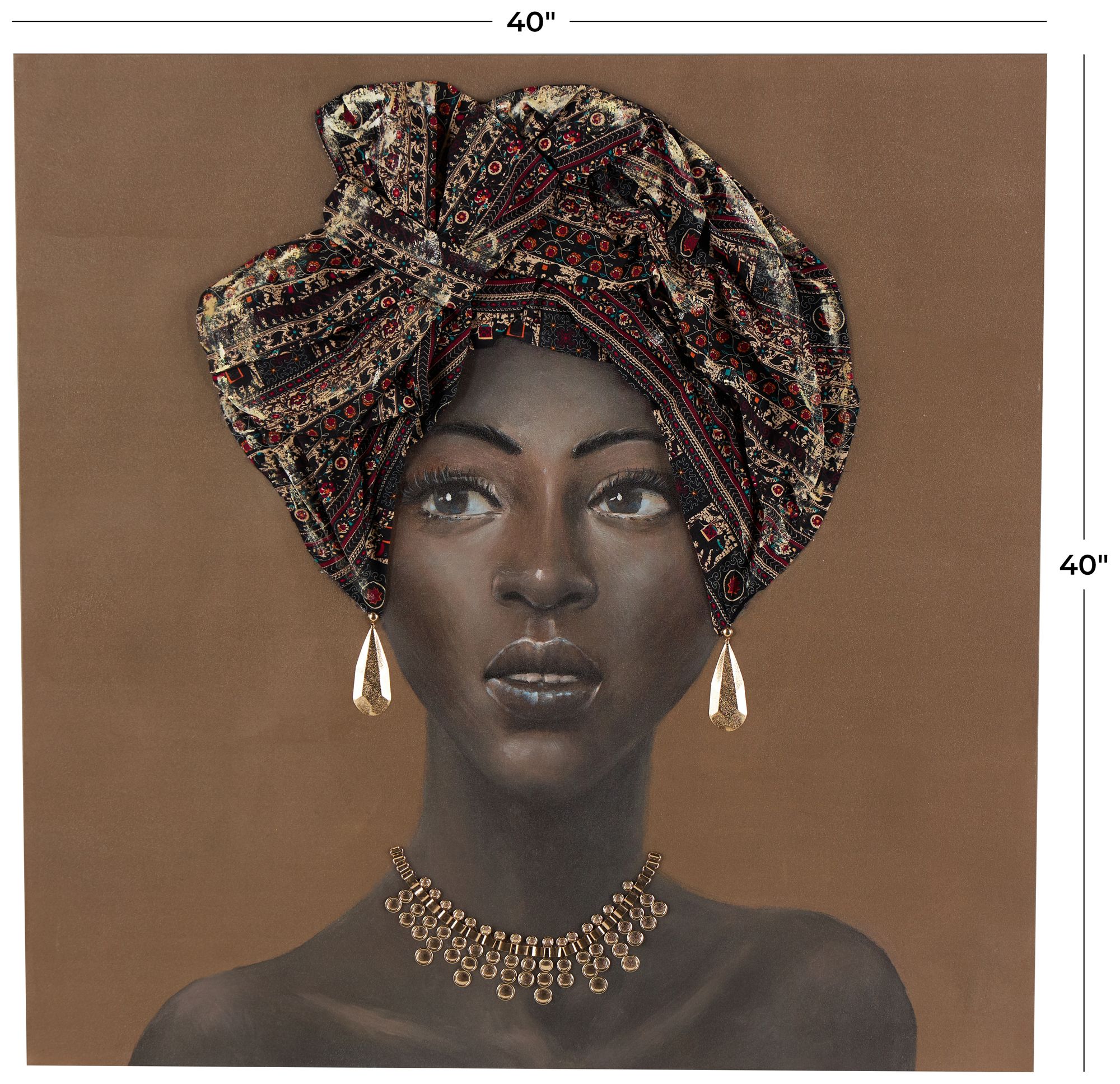 Image 7 Brown Canvas Traditional Wall Art, 40" x 2" x 40" more views