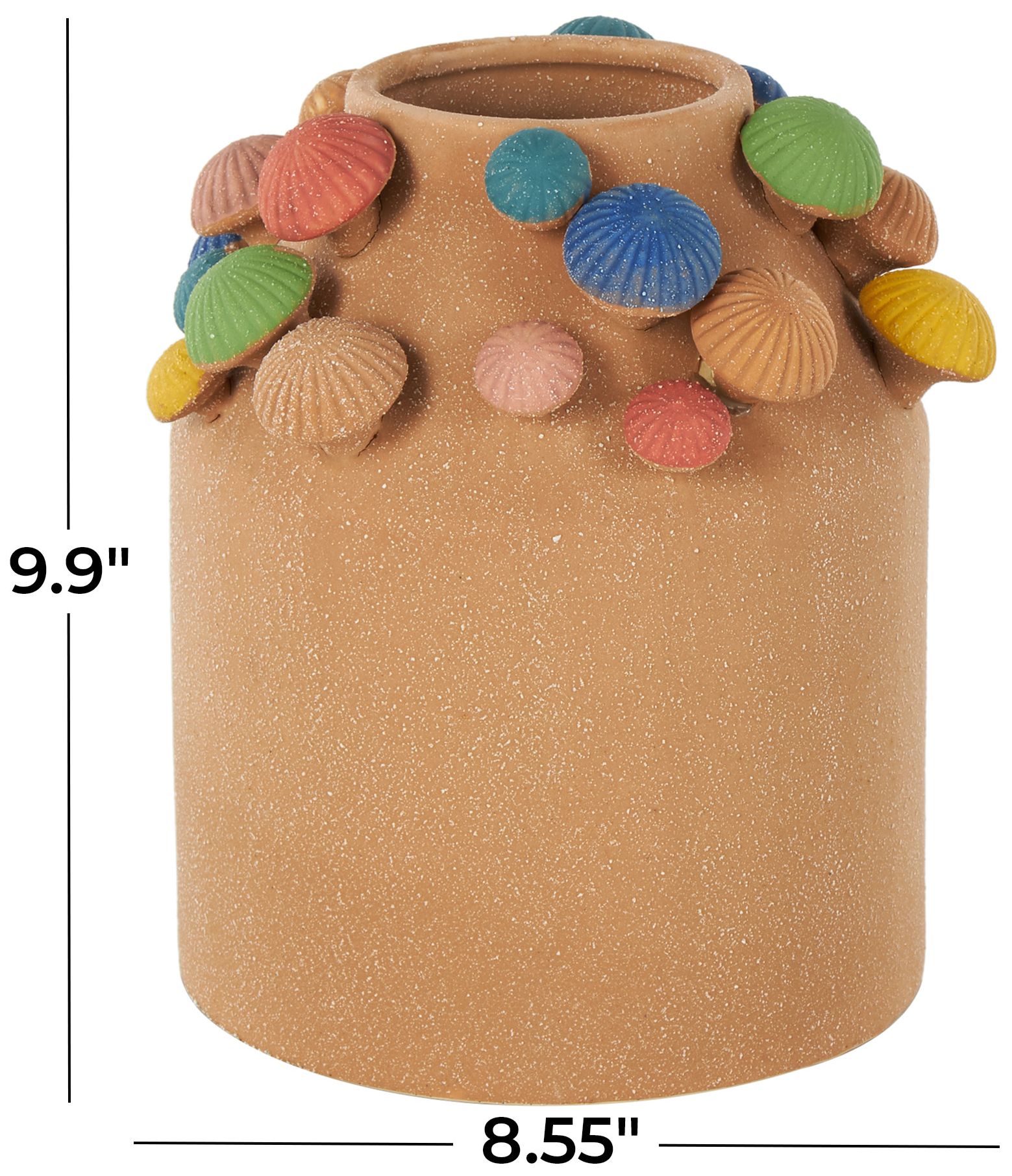 Image 7 Brown Ceramic Contemporary Vase, 9" x 8" x 10" more views