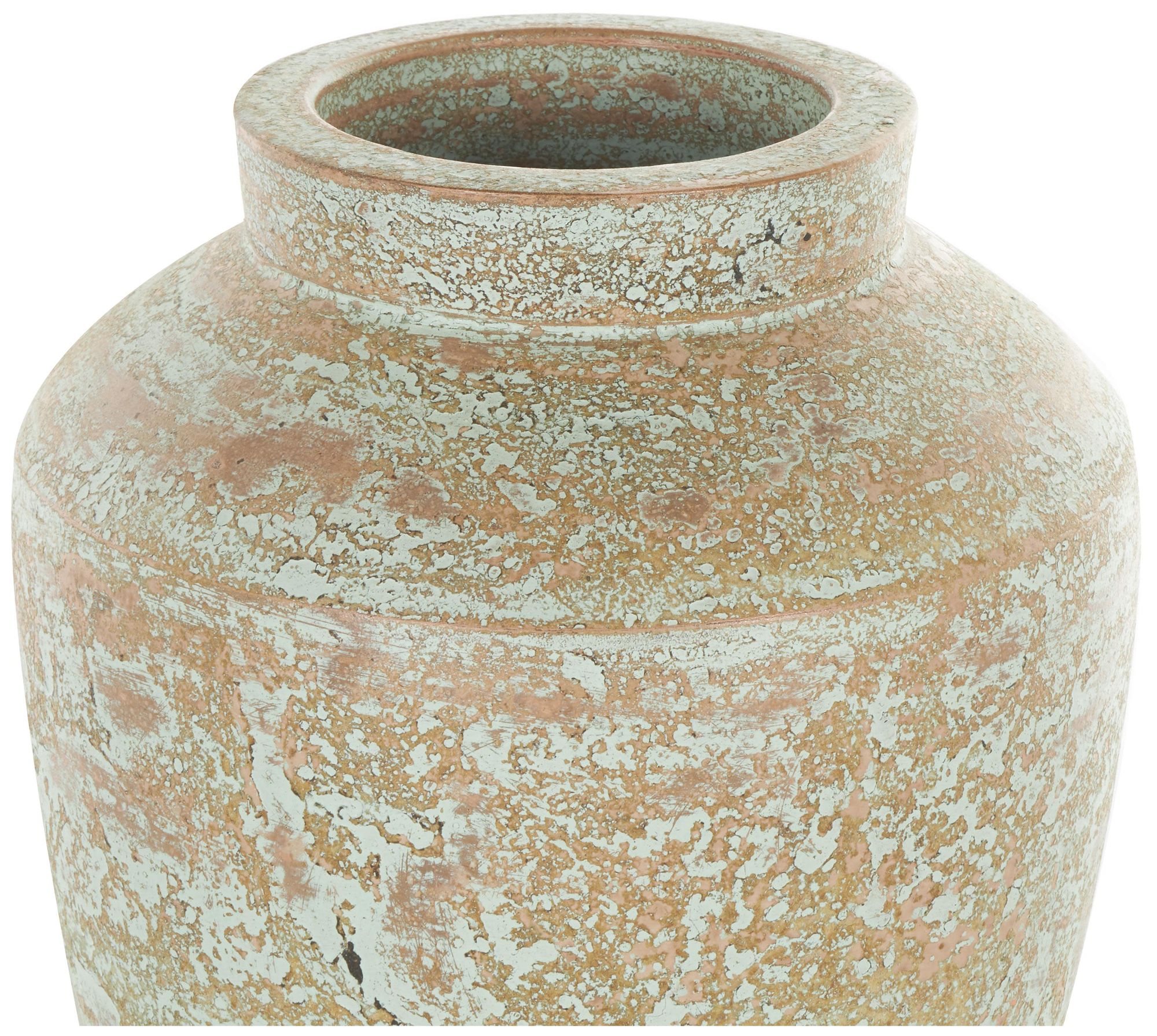 Image 4 Brown Ceramic Farmhouse Vase, 10" x 10" x 15" more views