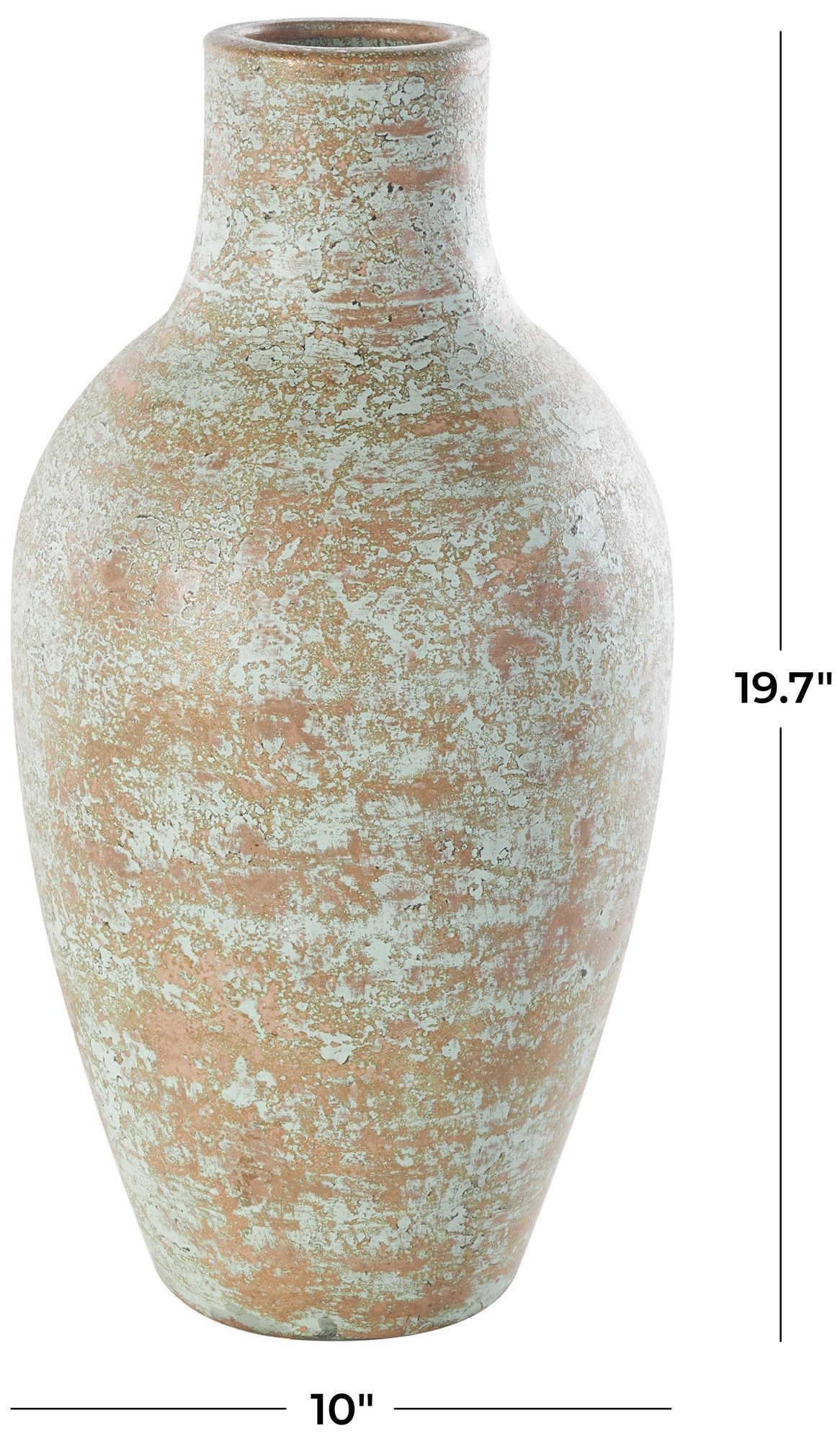 Image 7 Brown Ceramic Farmhouse Vase, 10" x 10" x 20" more views