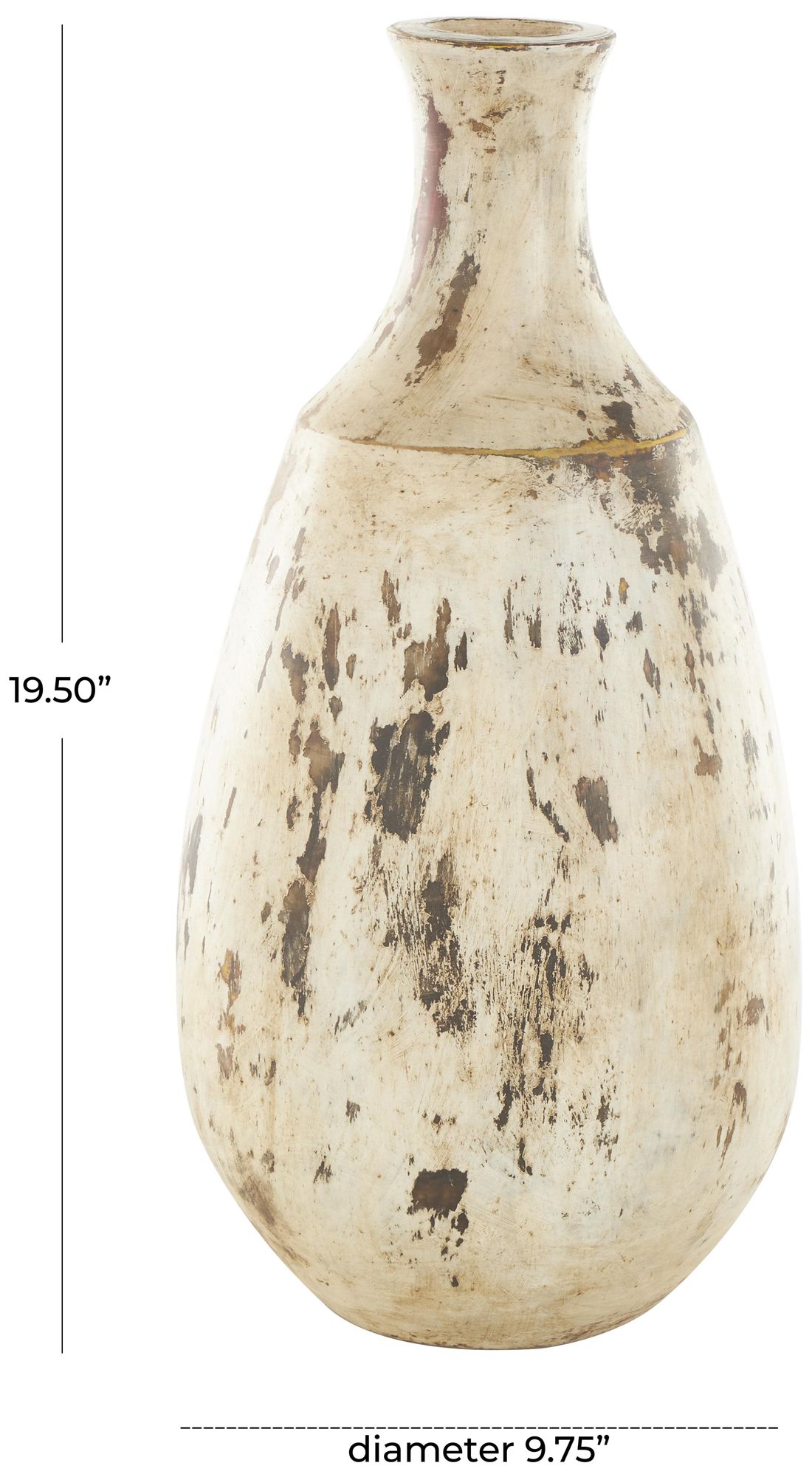 Image 7 Brown Ceramic Farmhouse Vase, 10" x 10" x 20" more views