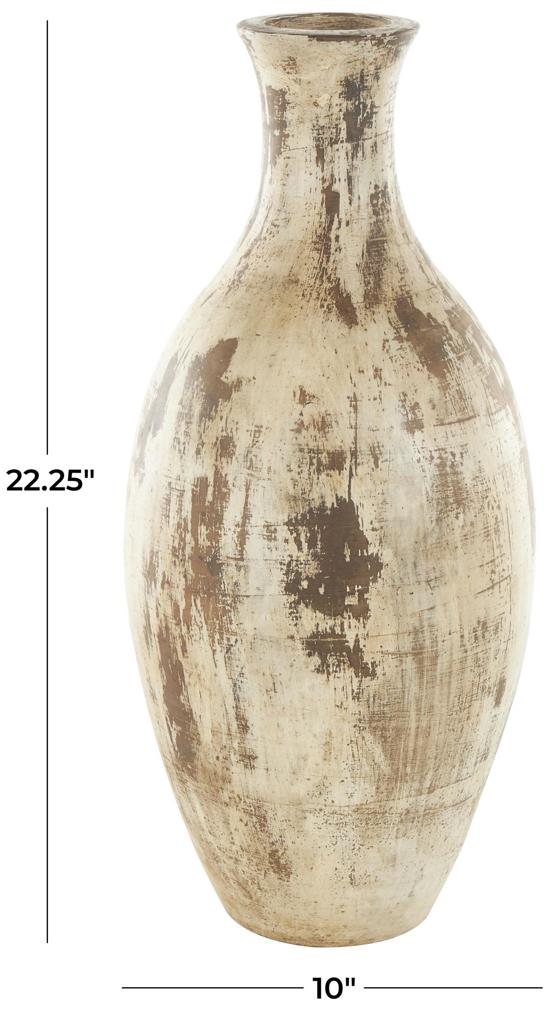 Image 7 Brown Ceramic Farmhouse Vase, 10" x 10" x 22" more views