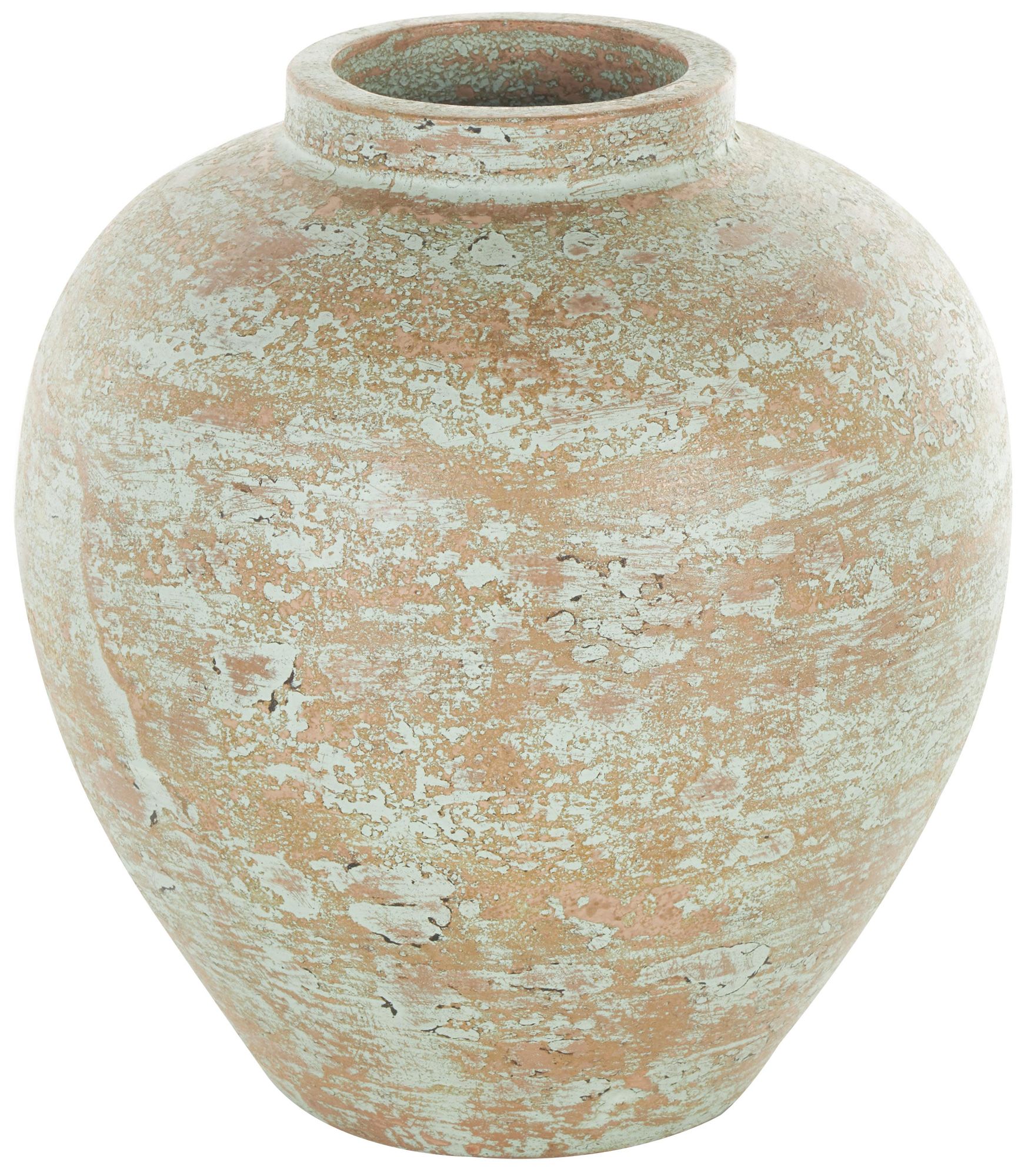 Image 6 Brown Ceramic Farmhouse Vase, 11" x 11" x 12" more views