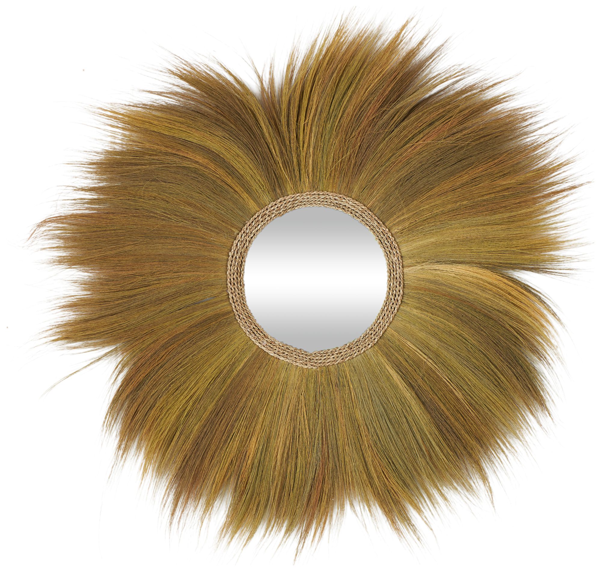 Image 2 Brown Dried Plant Bohemian Wall Mirror, 45" x 2" x 45"