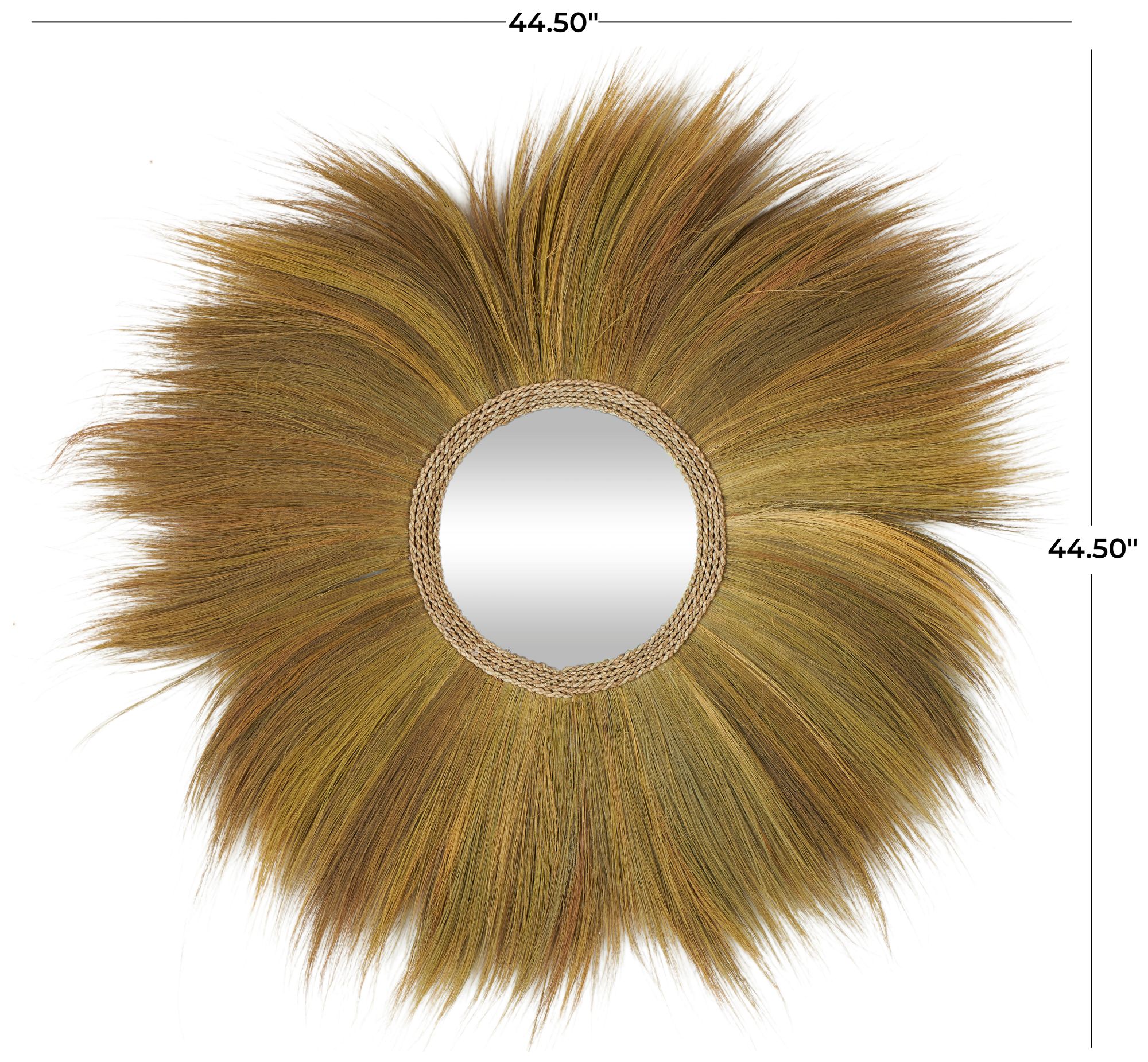 Image 7 Brown Dried Plant Bohemian Wall Mirror, 45" x 2" x 45" more views