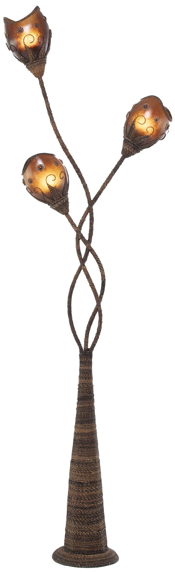 Image 2 Brown Dried Plant Modern Floor Lamp, 21" x 9" x 72"