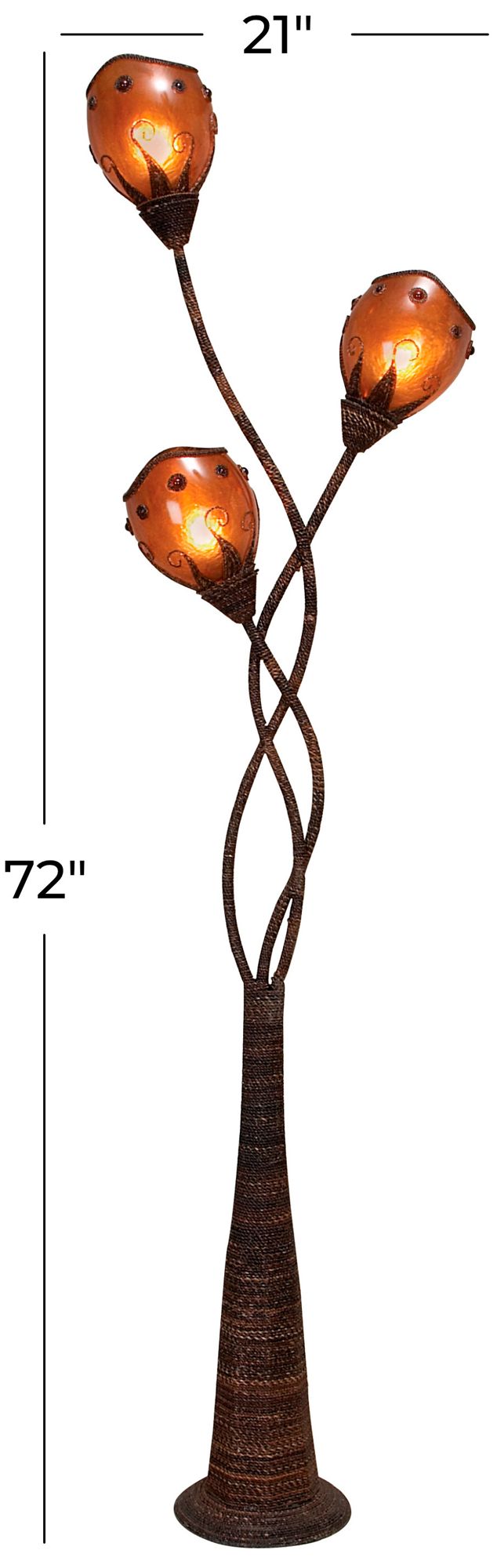 Image 7 Brown Dried Plant Modern Floor Lamp, 21" x 9" x 72" more views