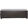 1_Brown Faux Leather Bench with Storage