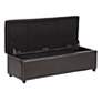 2_Brown Faux Leather Bench with Storage more views