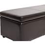 3_Brown Faux Leather Bench with Storage more views