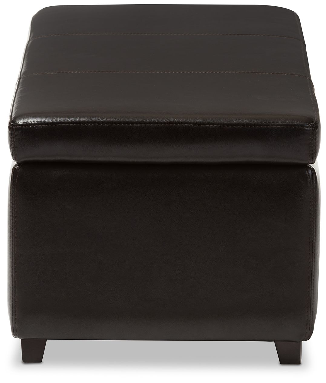 Image 5 Brown Faux Leather Bench with Storage more views