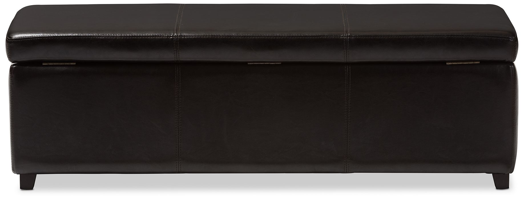 Image 6 Brown Faux Leather Bench with Storage more views