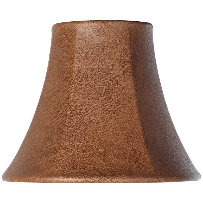 Image 1 Brown Faux Leather Lamp Shade 3x6x5 (Clip-On)