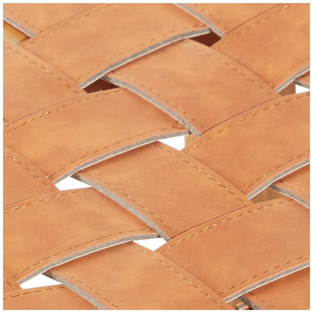 Image 7 Brown Faux Leather Rustic Bar Stool, 18" x 11" x 30" more views