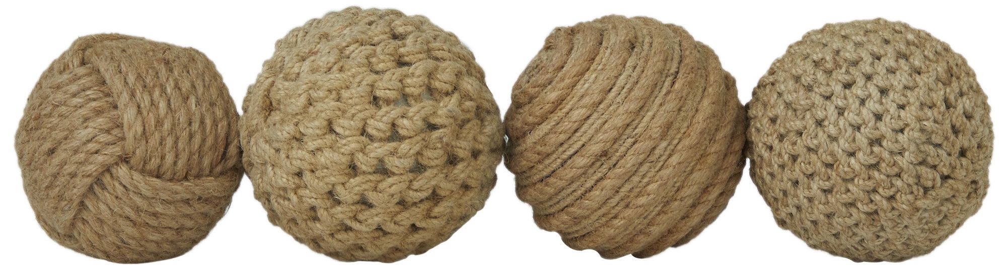Image 2 Brown Jute Rope Coastal Orbs & Vase Filler, S/4 4"W, 4"H