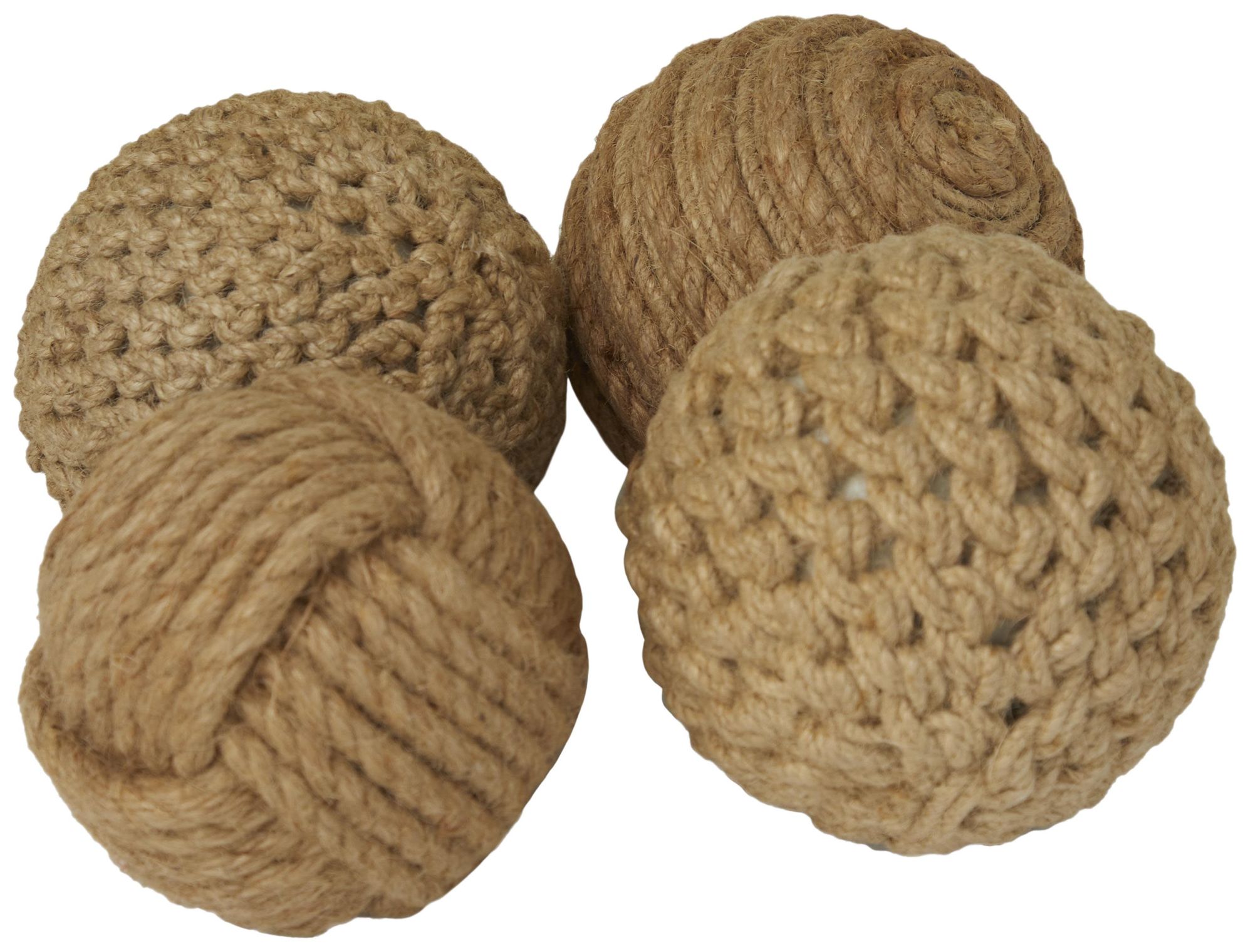 Image 5 Brown Jute Rope Coastal Orbs & Vase Filler, S/4 4"W, 4"H more views