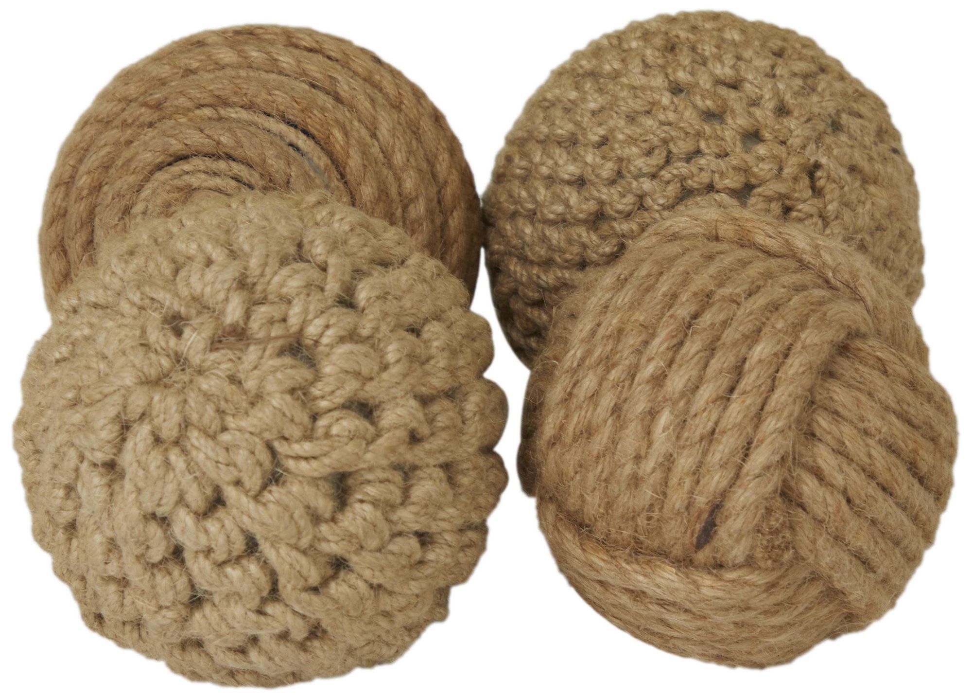 Image 6 Brown Jute Rope Coastal Orbs & Vase Filler, S/4 4"W, 4"H more views