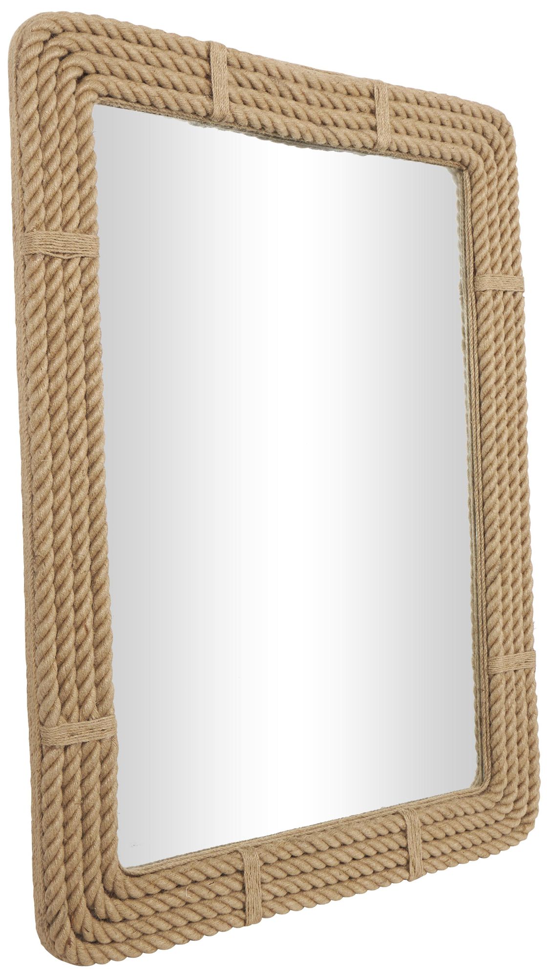 Brown Jute Rope Coastal Wall Mirror, 36" x 2" x 48"