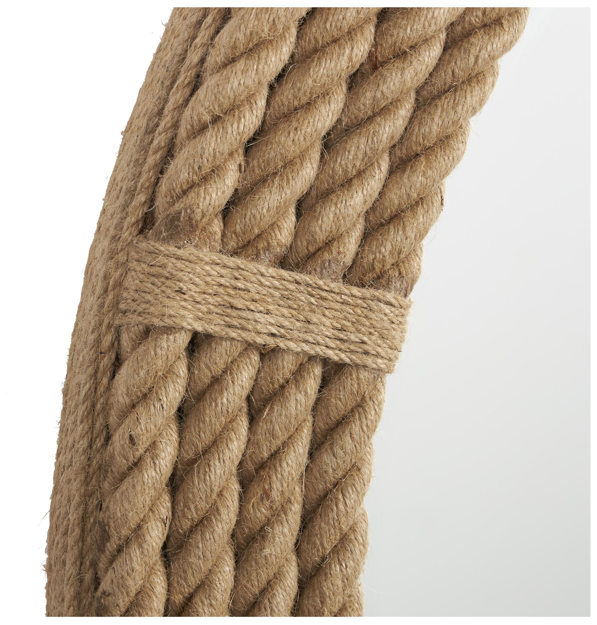 Thumbnail3 of Brown Jute Rope Coastal Wall Mirror, 40" x 2" x 40" more views