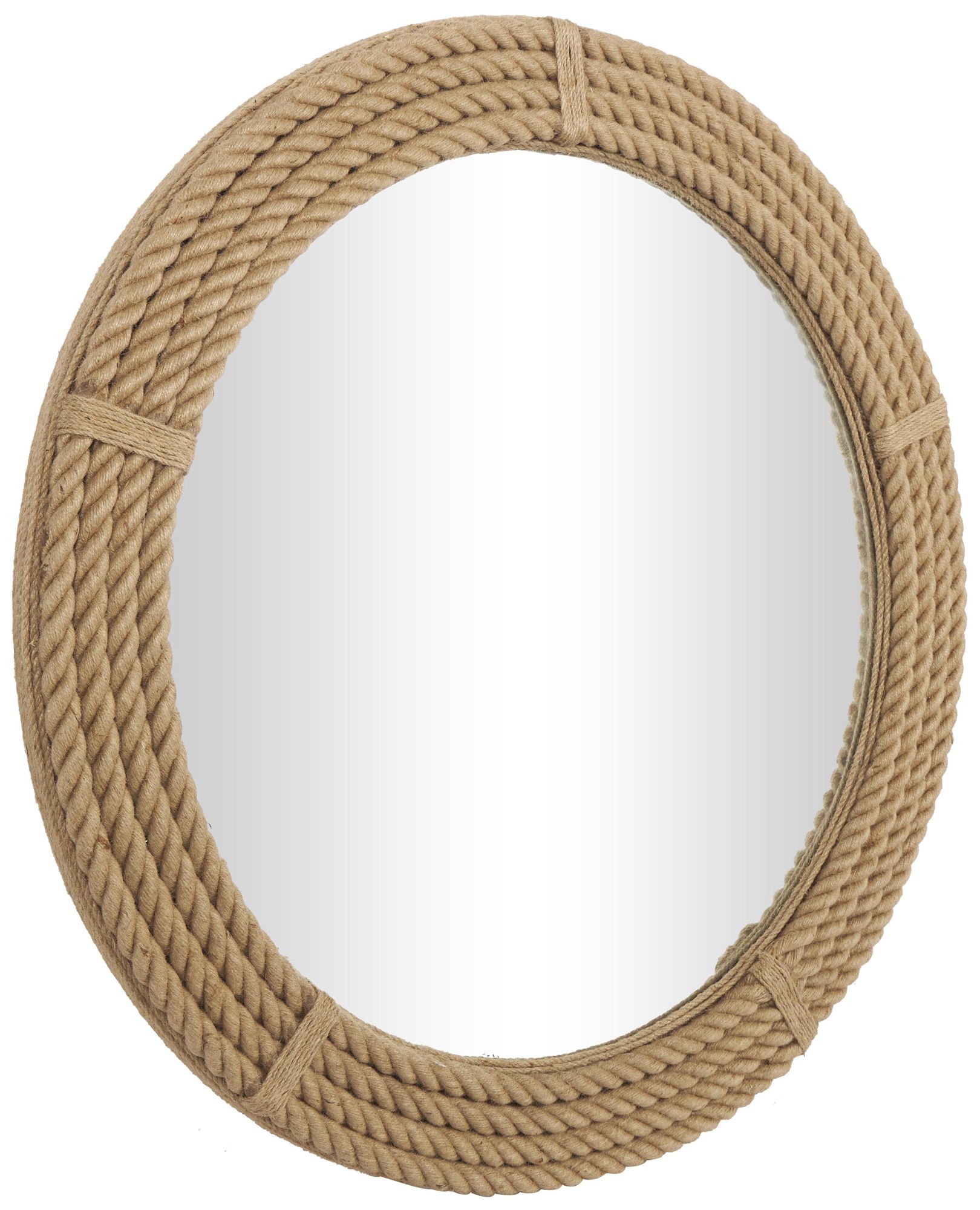 Brown Jute Rope Coastal Wall Mirror, 40" x 2" x 40"