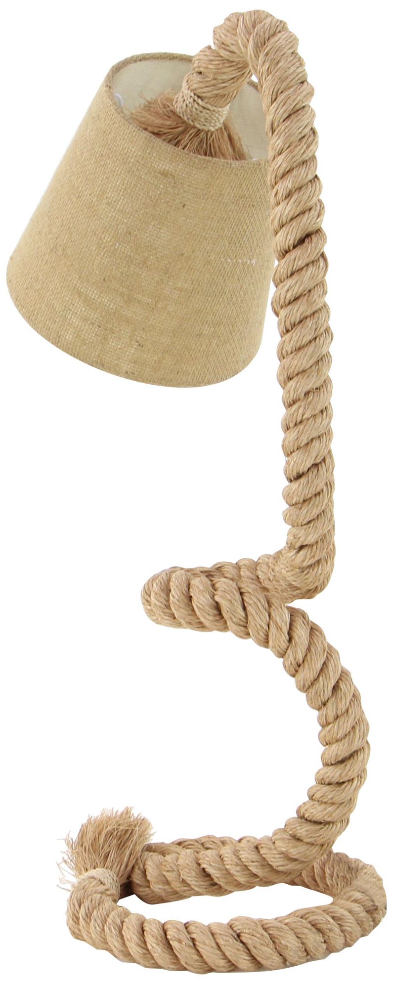 Image 5 Brown Jute Rope Rustic Desk Lamp, 11" x 14" x 32" more views