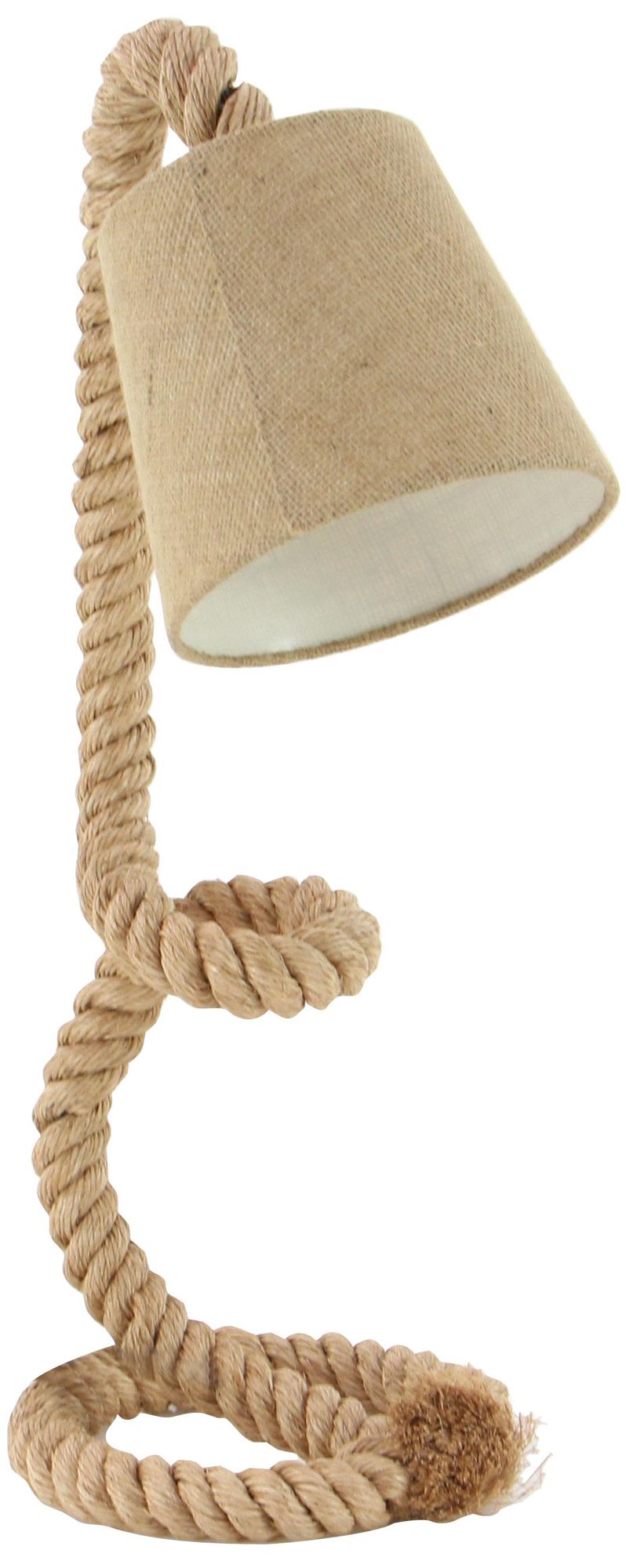 Image 6 Brown Jute Rope Rustic Desk Lamp, 11" x 14" x 32" more views