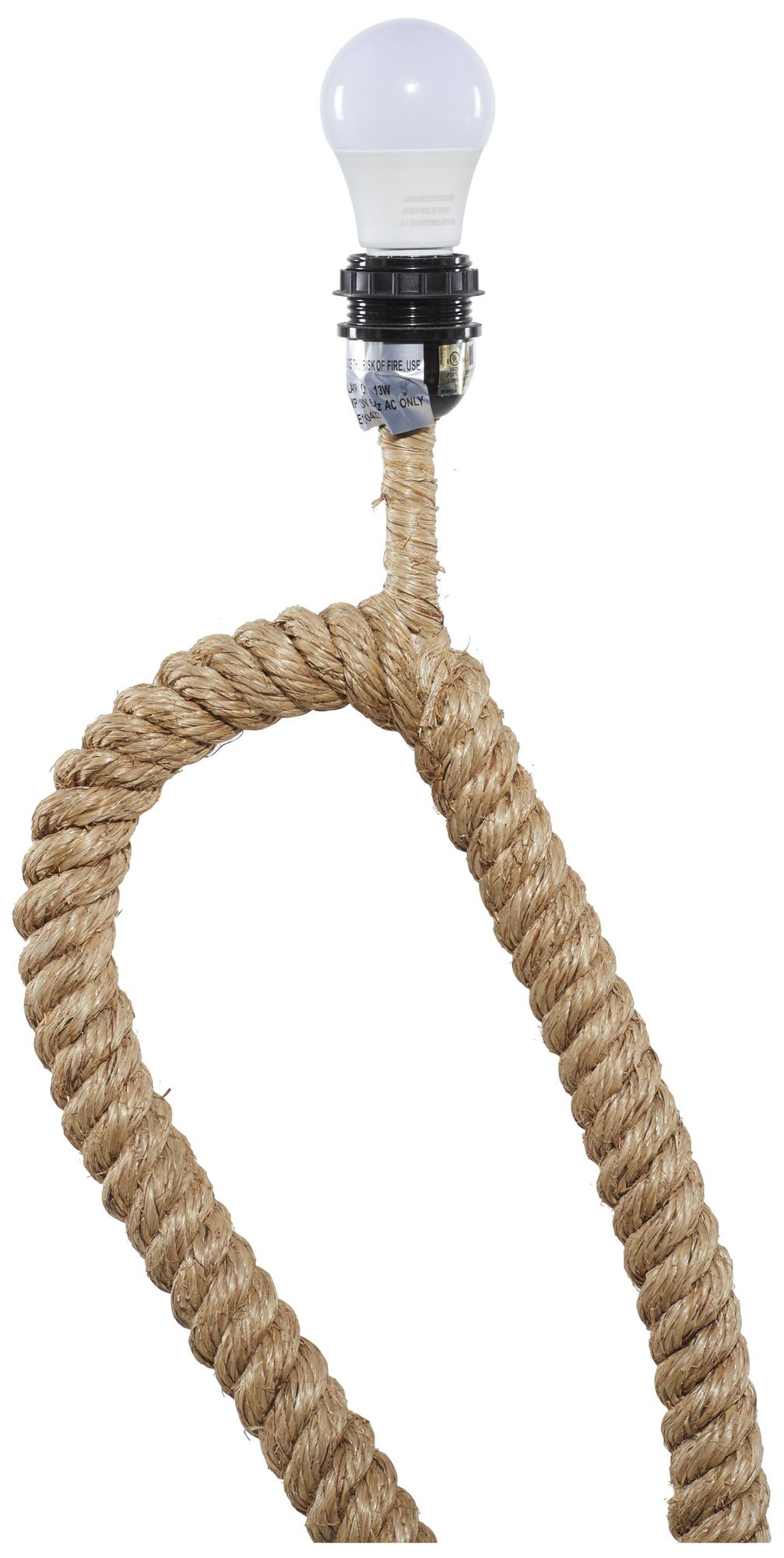Image 2 Brown Jute Rope Rustic Floor Lamp, 18" x 18" x 63" more views