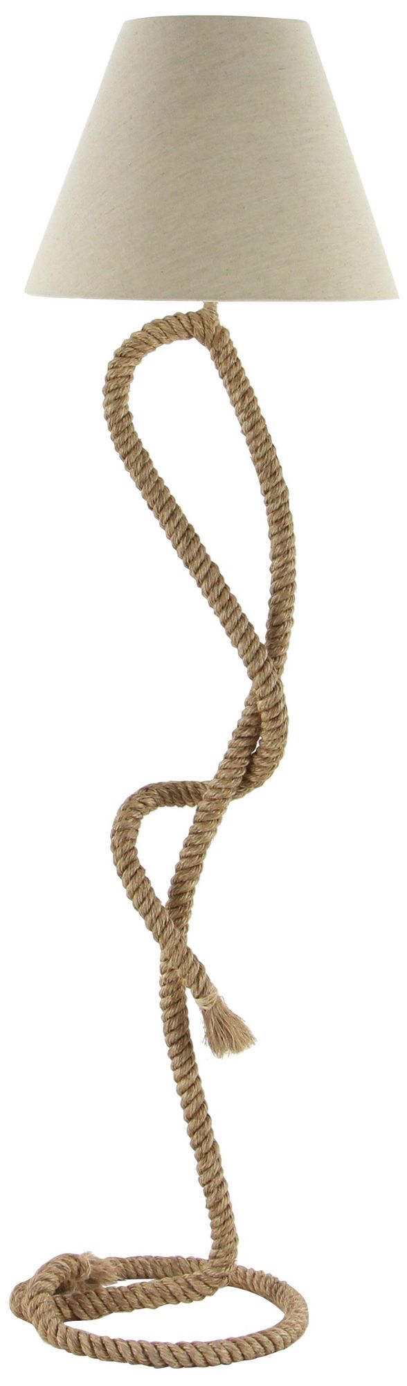 Image 5 Brown Jute Rope Rustic Floor Lamp, 18" x 18" x 63" more views
