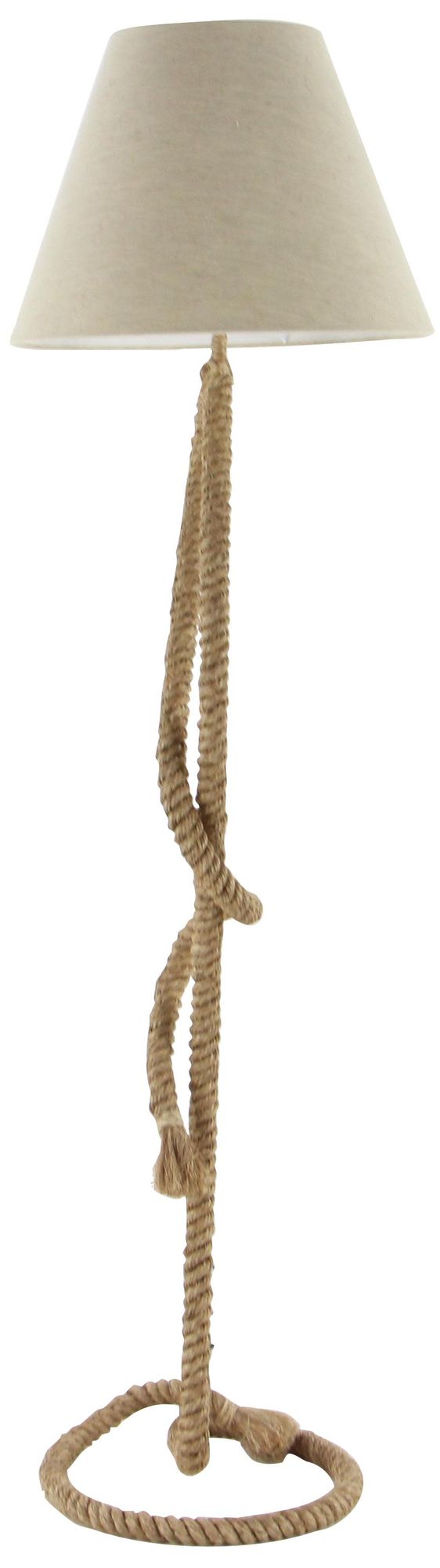 Image 6 Brown Jute Rope Rustic Floor Lamp, 18" x 18" x 63" more views