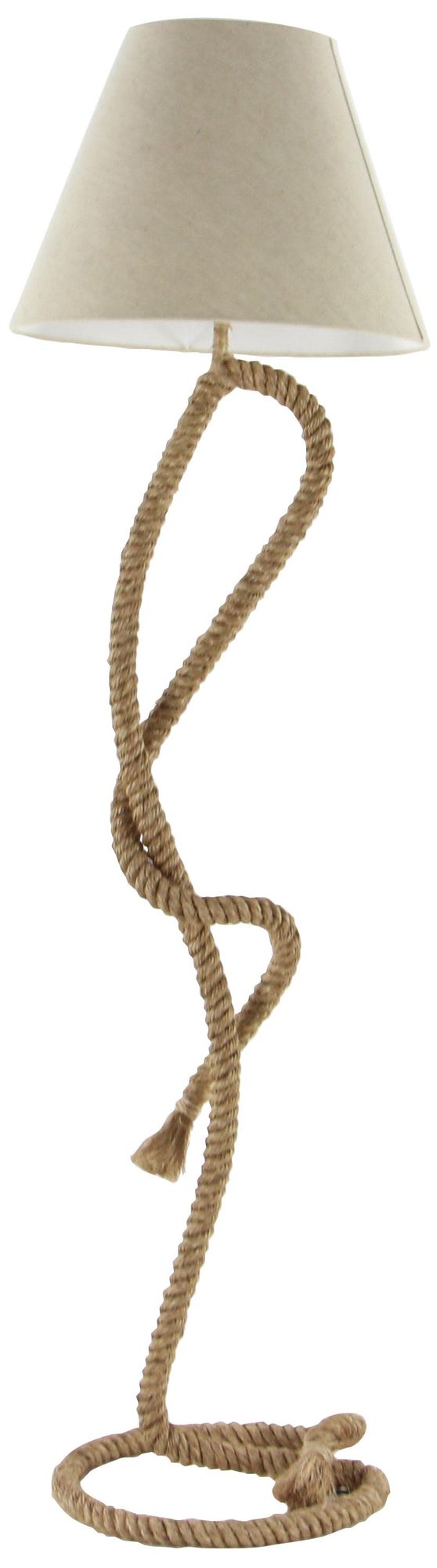 Brown Jute Rope Rustic Floor Lamp, 18" x 18" x 63"