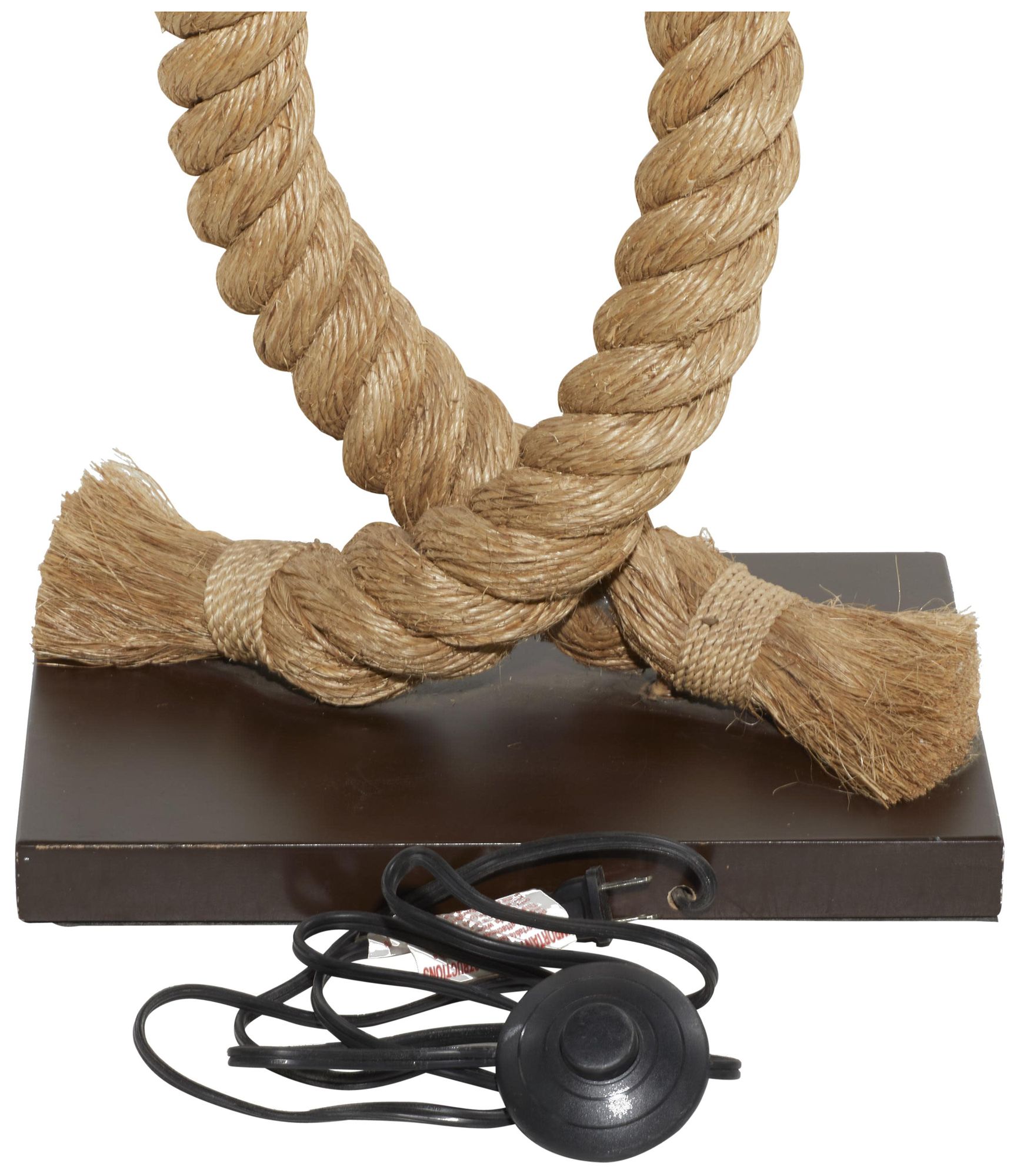 Image 4 Brown Jute Rope Rustic Floor Lamp, 20" x 9" x 63" more views