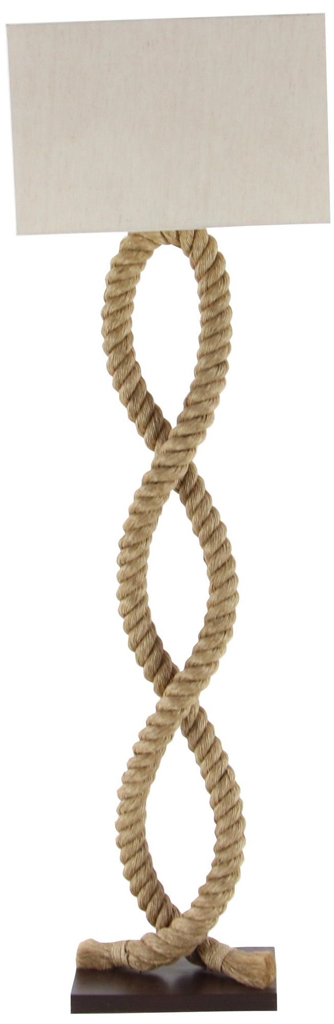 Image 5 Brown Jute Rope Rustic Floor Lamp, 20" x 9" x 63" more views