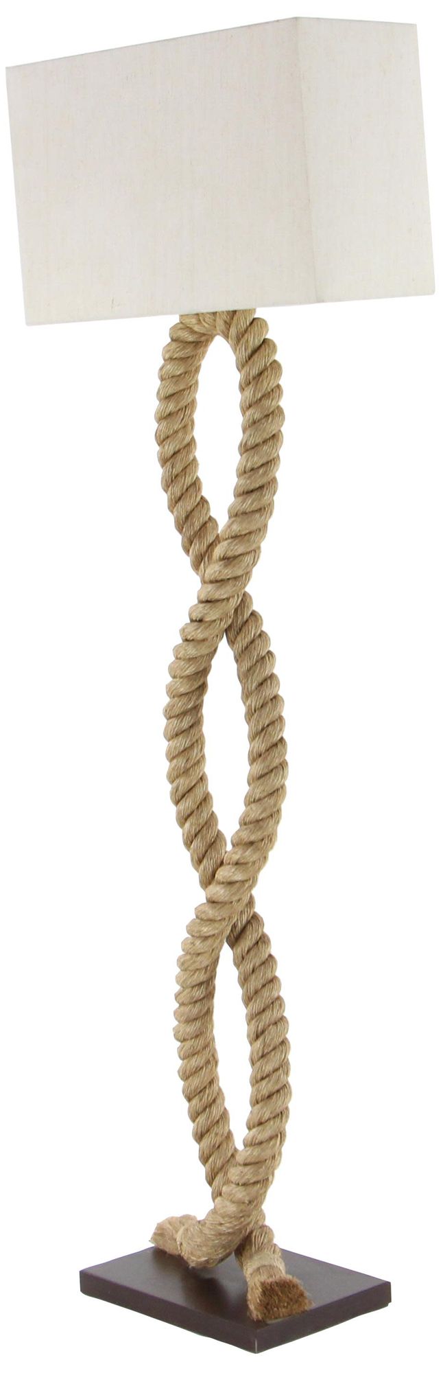 Image 6 Brown Jute Rope Rustic Floor Lamp, 20" x 9" x 63" more views