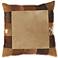 Brown Leather Hide Square Pillow