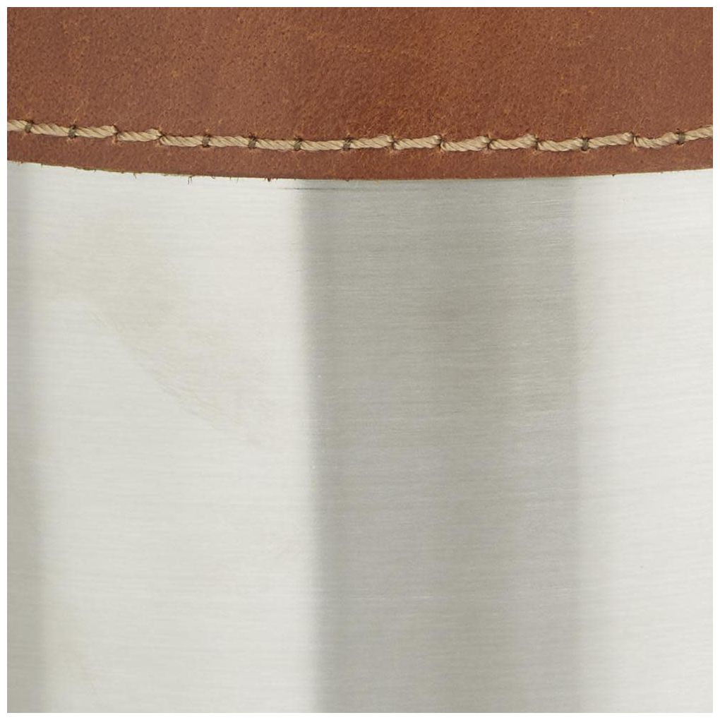 Image 7 Brown Leather Modern Ice Bucket, 8" x 7" x 12" more views